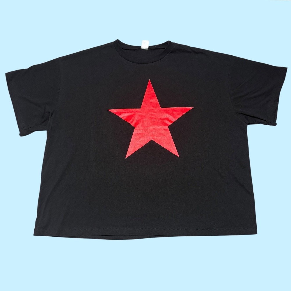 Kanye YE YZY Red Star Luchador Mask Graphic T-Shirt Black Size 3 Made in USA